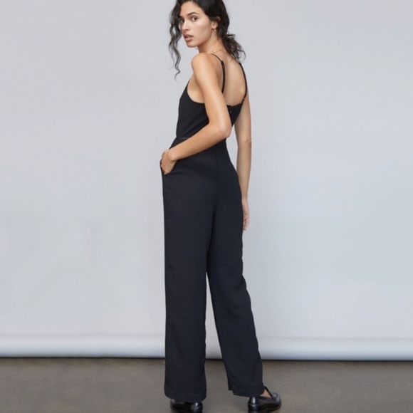 NWT Anthropologie Maeve Sleeveless Magdalena Sleeveless Crepe Jumpsuit Black - Picture 3 of 7